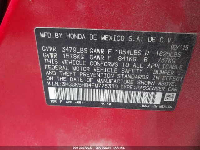 Photo 8 VIN: 3HGGK5H84FM775330 - HONDA FIT 