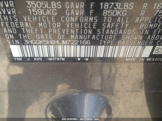 Photo 8 VIN: 3HGGK5H84JM722166 - HONDA FIT 