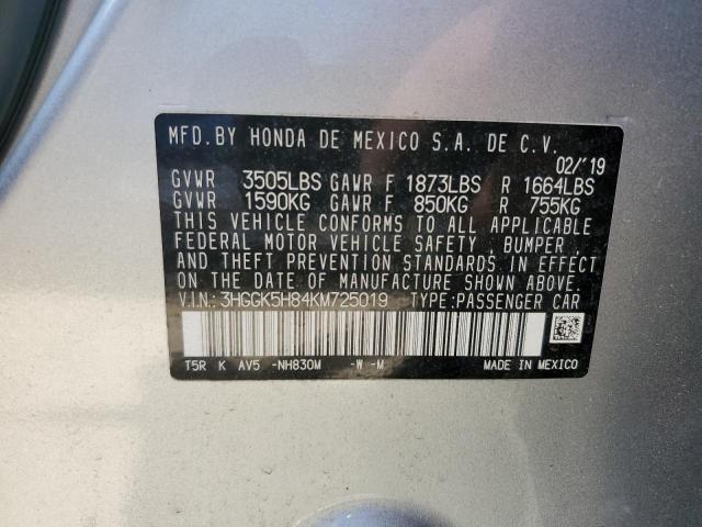 Photo 9 VIN: 3HGGK5H84KM725019 - HONDA FIT EX 