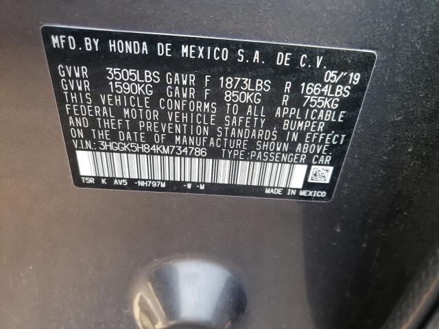 Photo 9 VIN: 3HGGK5H84KM734786 - HONDA FIT EX 