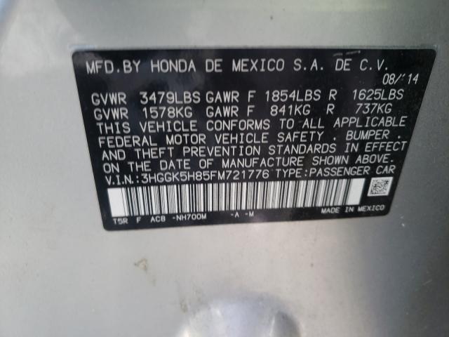 Photo 9 VIN: 3HGGK5H85FM721776 - HONDA FIT EX 