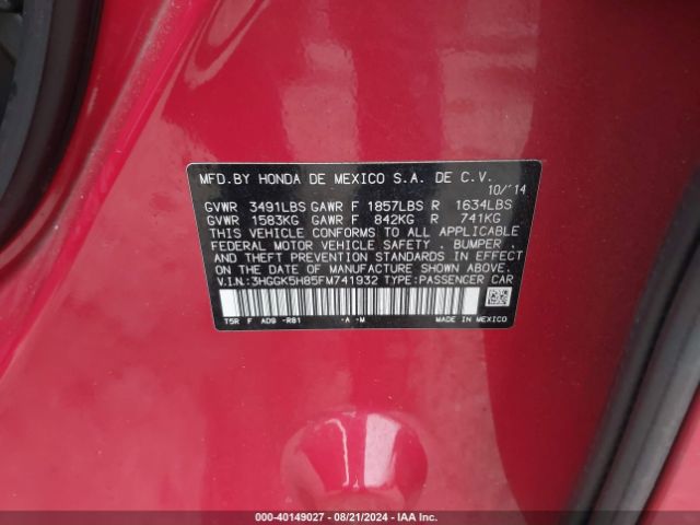 Photo 8 VIN: 3HGGK5H85FM741932 - HONDA FIT 