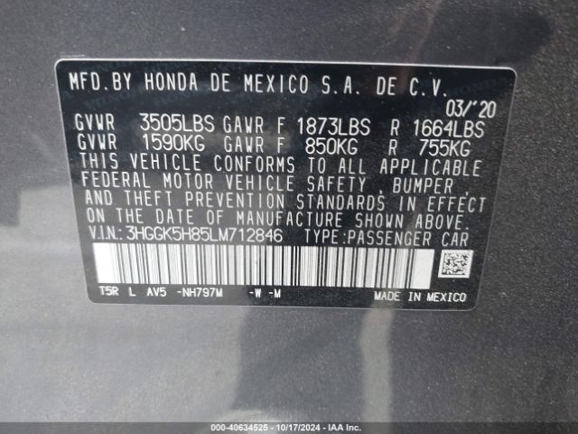 Photo 8 VIN: 3HGGK5H85LM712846 - HONDA FIT 