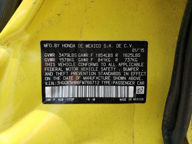 Photo 11 VIN: 3HGGK5H86FM766712 - HONDA FIT EX 