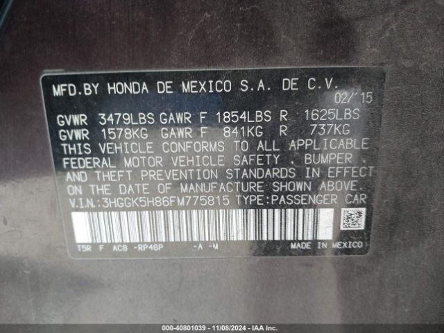 Photo 8 VIN: 3HGGK5H86FM775815 - HONDA FIT 