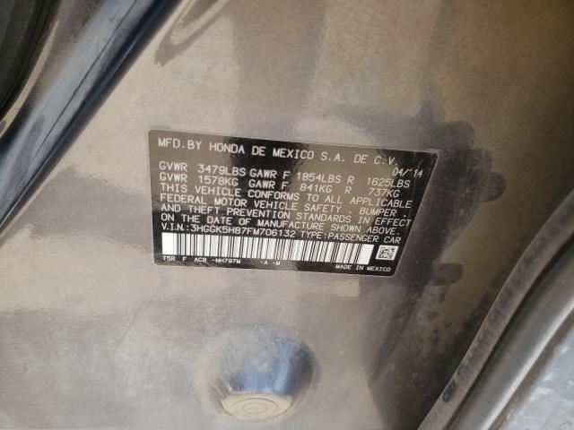 Photo 9 VIN: 3HGGK5H87FM706132 - HONDA FIT EX 