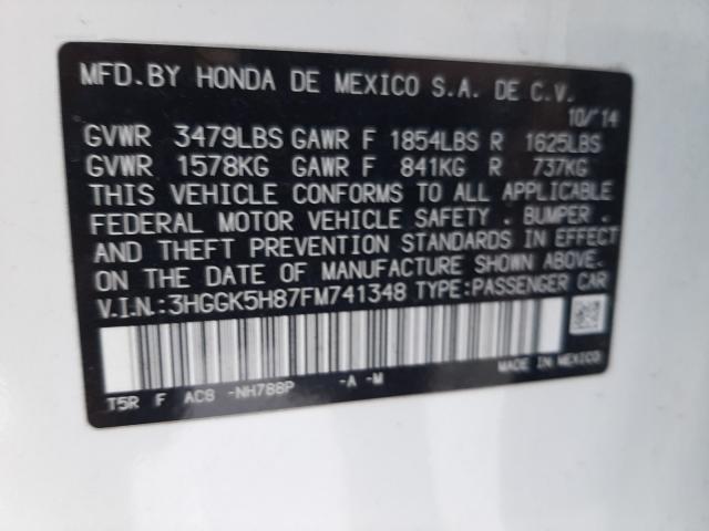 Photo 9 VIN: 3HGGK5H87FM741348 - HONDA FIT EX 