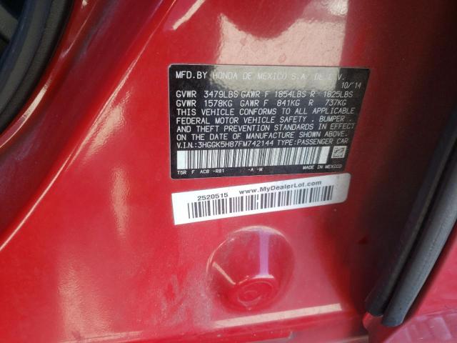 Photo 9 VIN: 3HGGK5H87FM742144 - HONDA FIT EX 