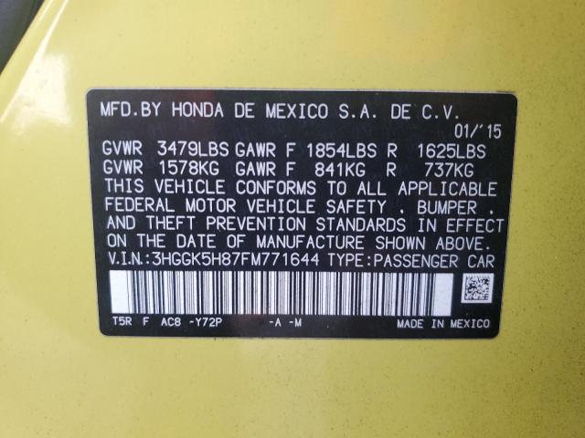 Photo 11 VIN: 3HGGK5H87FM771644 - HONDA FIT EX 