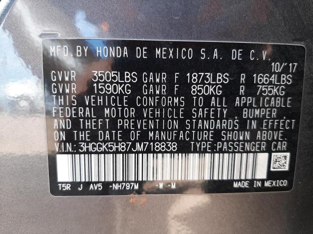 Photo 11 VIN: 3HGGK5H87JM718838 - HONDA FIT EX 