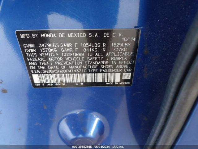 Photo 8 VIN: 3HGGK5H88FM743710 - HONDA FIT 