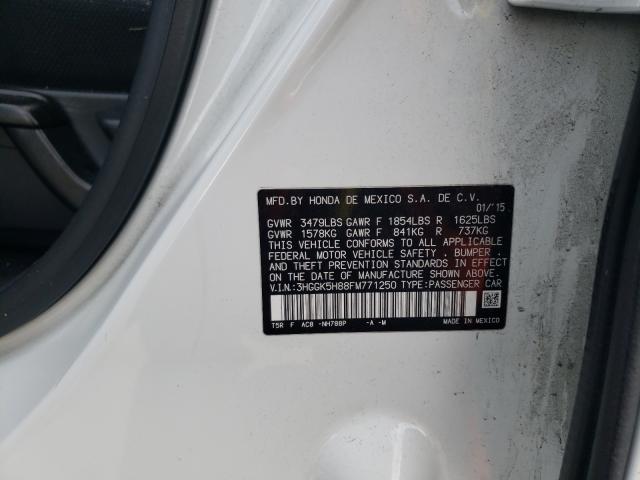 Photo 9 VIN: 3HGGK5H88FM771250 - HONDA FIT EX 