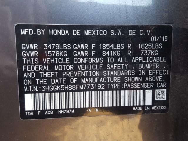 Photo 9 VIN: 3HGGK5H88FM773192 - HONDA FIT EX 