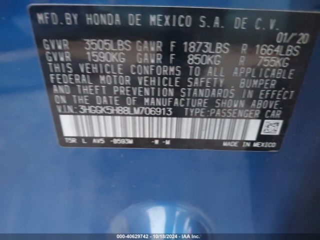 Photo 8 VIN: 3HGGK5H88LM706913 - HONDA FIT 