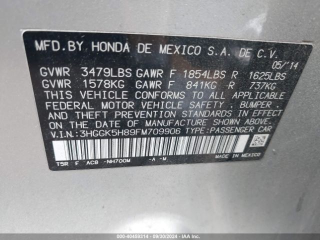 Photo 8 VIN: 3HGGK5H89FM709906 - HONDA FIT 