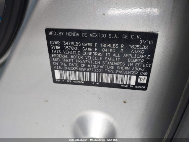 Photo 8 VIN: 3HGGK5H89FM773301 - HONDA FIT 