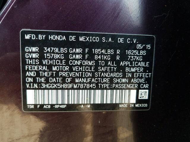 Photo 9 VIN: 3HGGK5H89FM787845 - HONDA FIT EX 