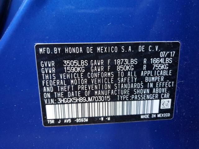 Photo 11 VIN: 3HGGK5H89JM703015 - HONDA FIT EX 