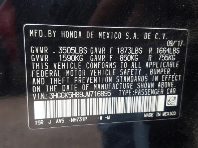 Photo 9 VIN: 3HGGK5H89JM716895 - HONDA FIT EX 