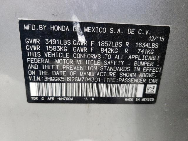 Photo 11 VIN: 3HGGK5H92GM704301 - HONDA FIT EX 