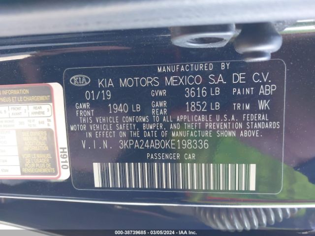 Photo 8 VIN: 3KPA24AB0KE198336 - KIA RIO 