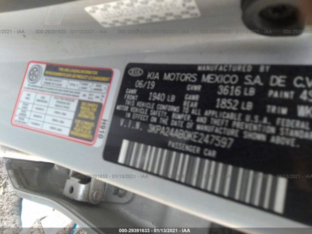 Photo 8 VIN: 3KPA24AB0KE247597 - KIA RIO 