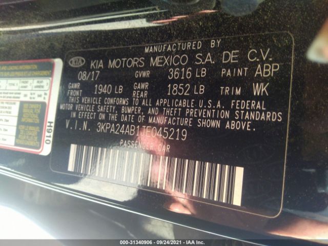 Photo 8 VIN: 3KPA24AB1JE045219 - KIA RIO 