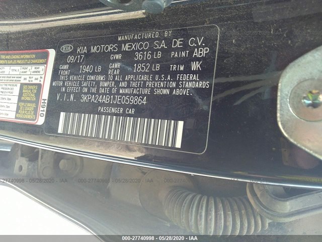 Photo 8 VIN: 3KPA24AB1JE059864 - KIA RIO 