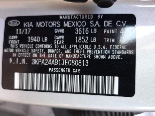 Photo 9 VIN: 3KPA24AB1JE080813 - KIA RIO LX 