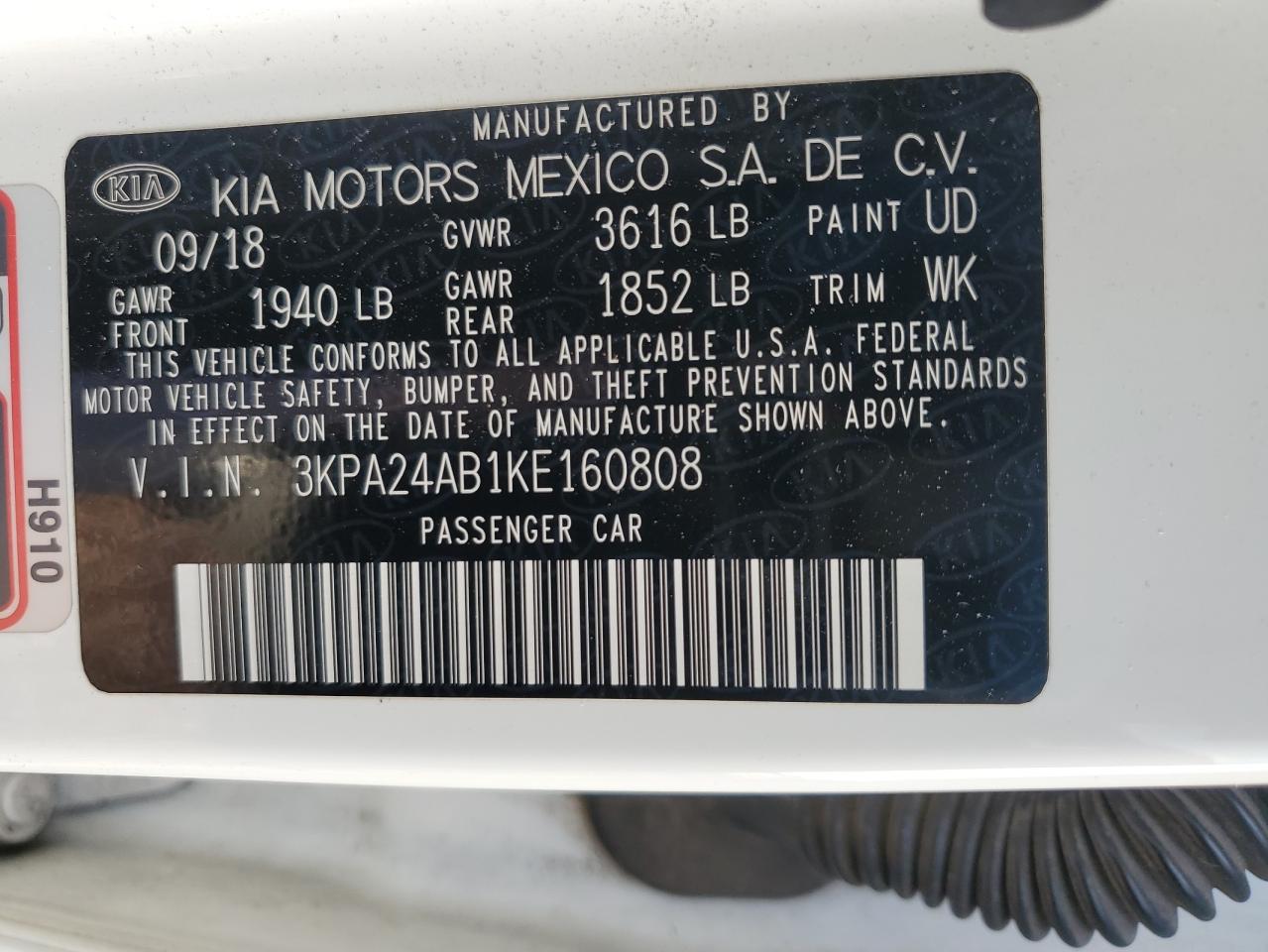 Photo 11 VIN: 3KPA24AB1KE160808 - KIA RIO 