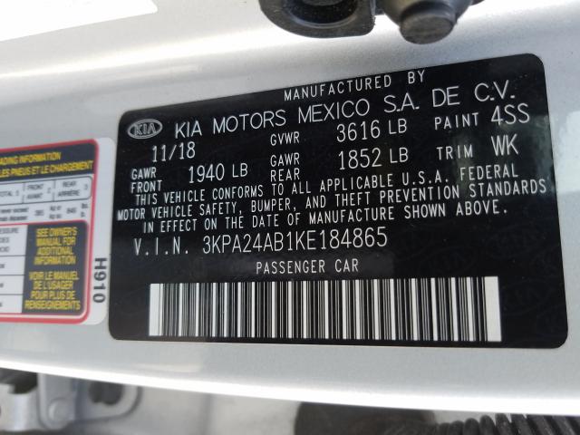 Photo 9 VIN: 3KPA24AB1KE184865 - KIA RIO S 