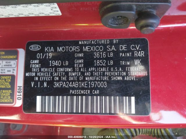 Photo 8 VIN: 3KPA24AB1KE197003 - KIA RIO 