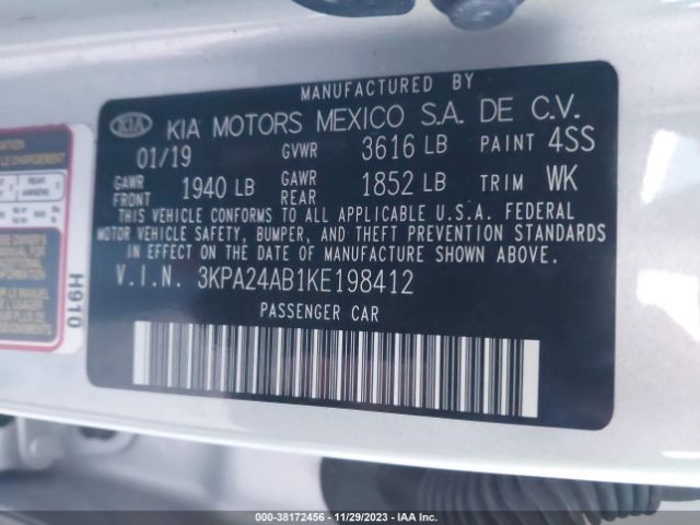 Photo 8 VIN: 3KPA24AB1KE198412 - KIA RIO 