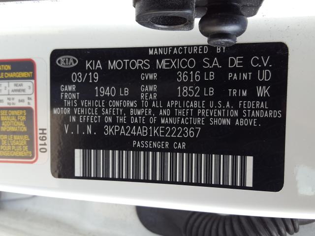 Photo 9 VIN: 3KPA24AB1KE222367 - KIA RIO S 