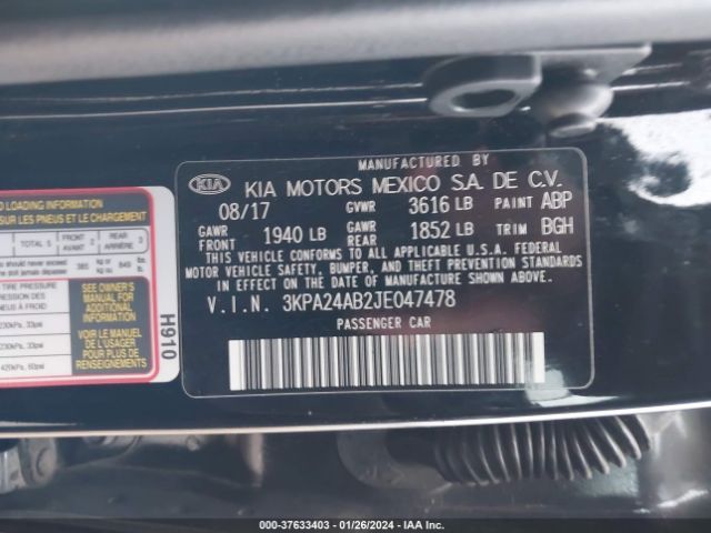 Photo 8 VIN: 3KPA24AB2JE047478 - KIA RIO 