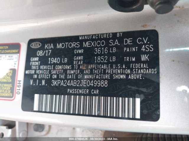 Photo 8 VIN: 3KPA24AB2JE049988 - KIA RIO 