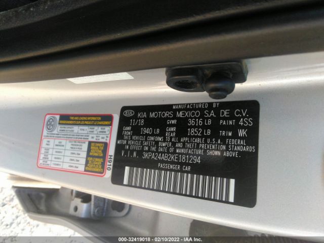 Photo 8 VIN: 3KPA24AB2KE181294 - KIA RIO 