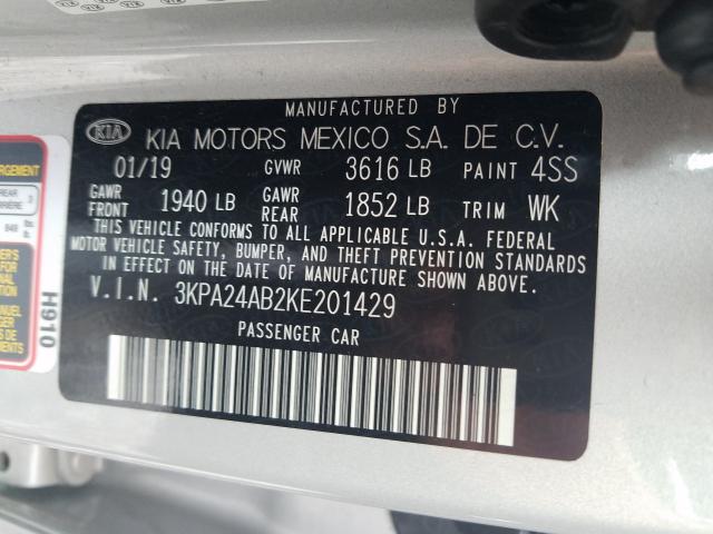 Photo 9 VIN: 3KPA24AB2KE201429 - KIA RIO S 