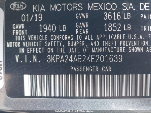 Photo 8 VIN: 3KPA24AB2KE201639 - KIA RIO 