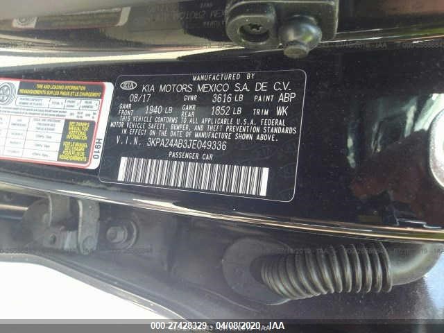 Photo 8 VIN: 3KPA24AB3JE049336 - KIA RIO 