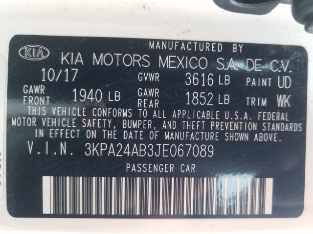 Photo 9 VIN: 3KPA24AB3JE067089 - KIA RIO 