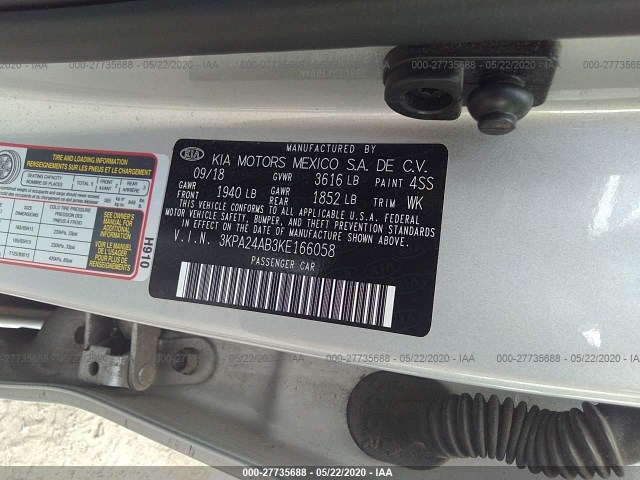 Photo 8 VIN: 3KPA24AB3KE166058 - KIA RIO 