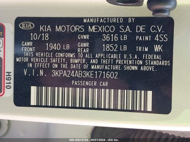 Photo 8 VIN: 3KPA24AB3KE171602 - KIA RIO 