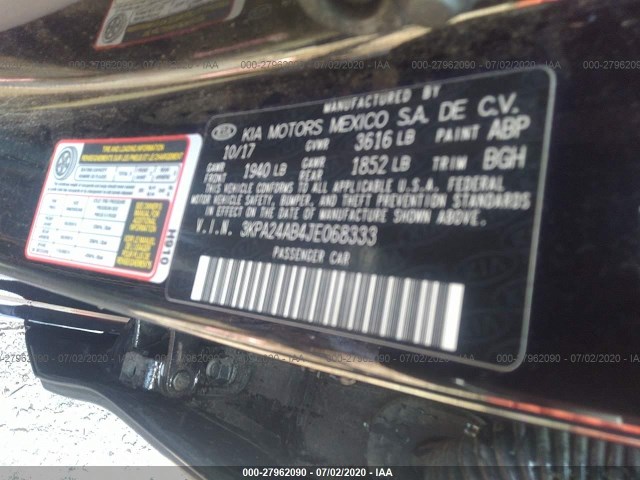 Photo 8 VIN: 3KPA24AB4JE068333 - KIA RIO 