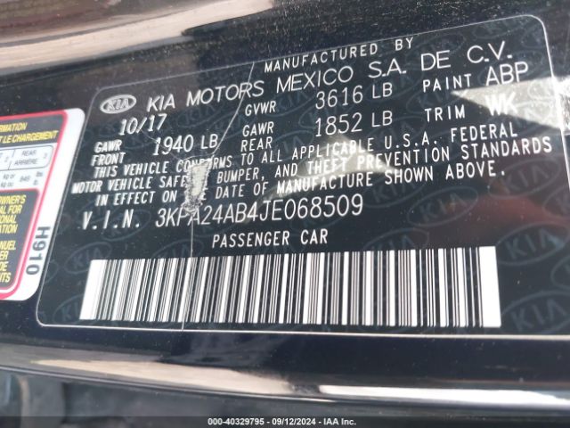 Photo 8 VIN: 3KPA24AB4JE068509 - KIA RIO 