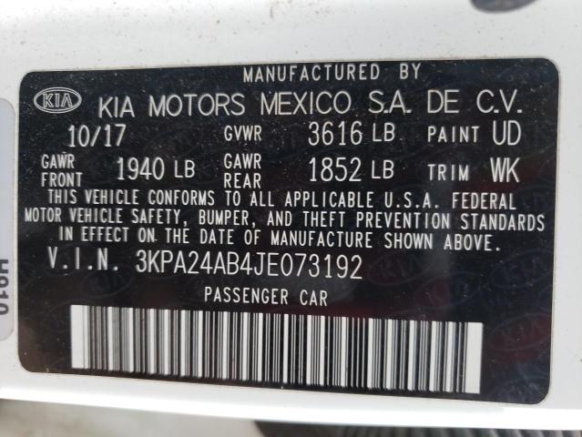 Photo 9 VIN: 3KPA24AB4JE073192 - KIA RIO LX 