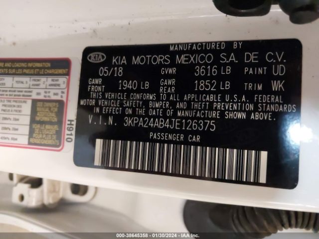 Photo 8 VIN: 3KPA24AB4JE126375 - KIA RIO 