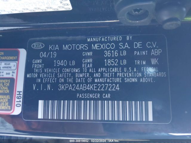 Photo 8 VIN: 3KPA24AB4KE227224 - KIA RIO 