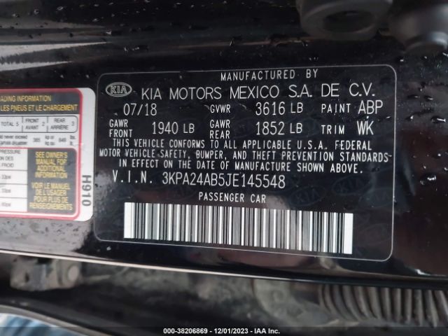 Photo 8 VIN: 3KPA24AB5JE145548 - KIA RIO 