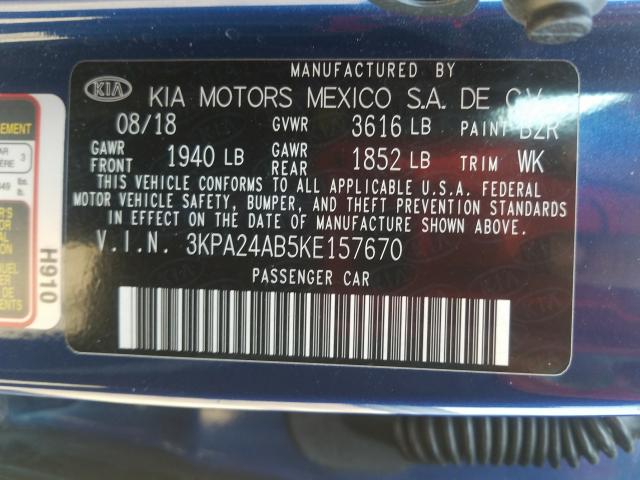 Photo 9 VIN: 3KPA24AB5KE157670 - KIA RIO S 